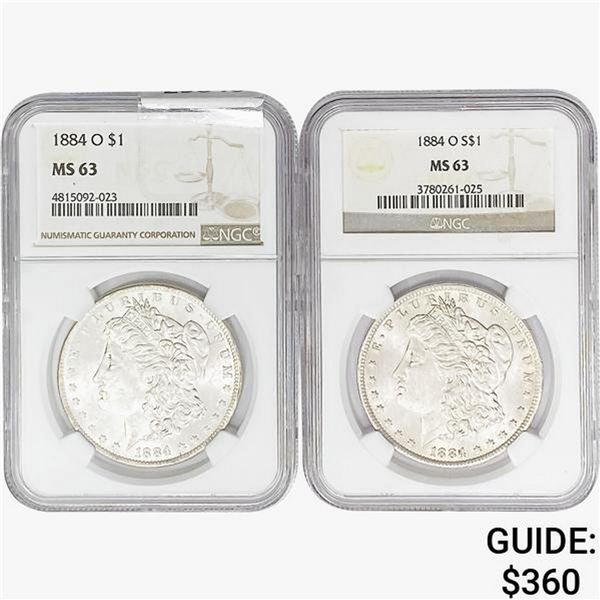 1884-O [2] Morgan Silver Dollar NGC MS63