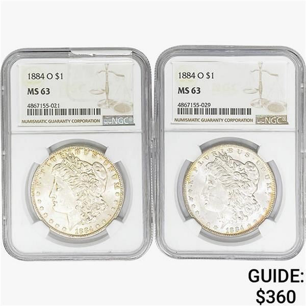 1884-O [2] Morgan Silver Dollar NGC MS63