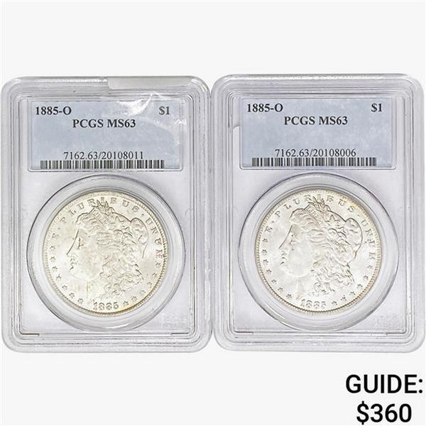 1885-O [2] Morgan Silver Dollar PCGS MS63