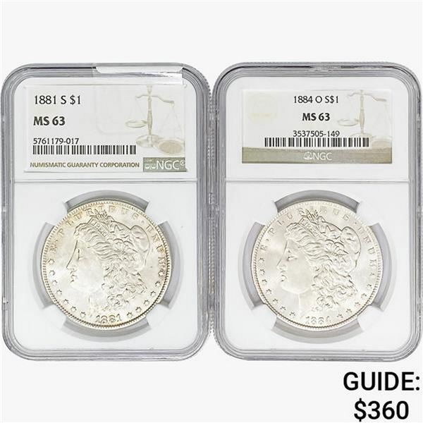 1881-1884 [2] Morgan Silver Dollar NGC MS63