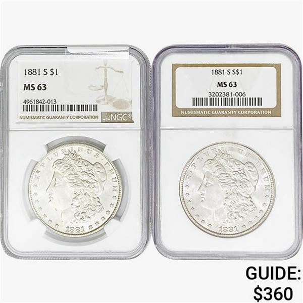1881-S [2] Morgan Silver Dollar NGC MS63