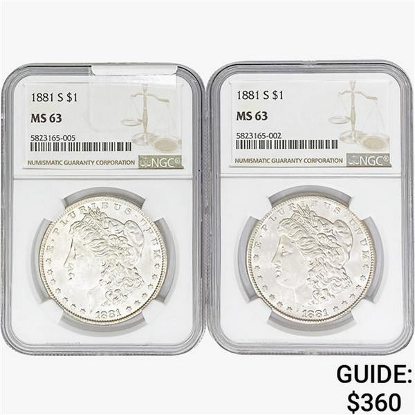 1881-S [2] Morgan Silver Dollar NGC MS63