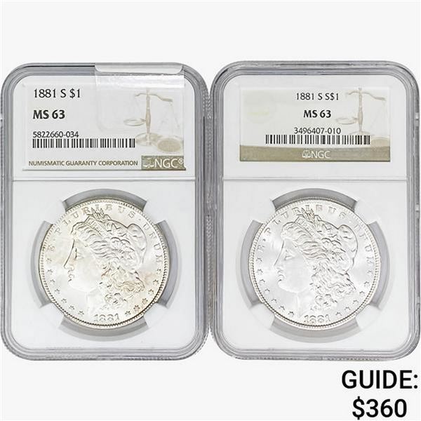 1881-S [2] Morgan Silver Dollar NGC MS63