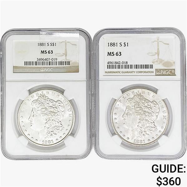 1881-S [2] Morgan Silver Dollar NGC MS63