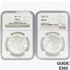 Image 1 : 1887 [2] Morgan Silver Dollar NGC MS63