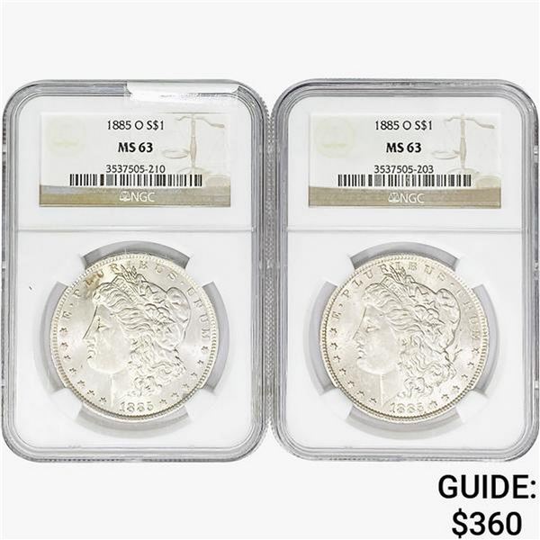 1885-O [2] Morgan Silver Dollar NGC MS63