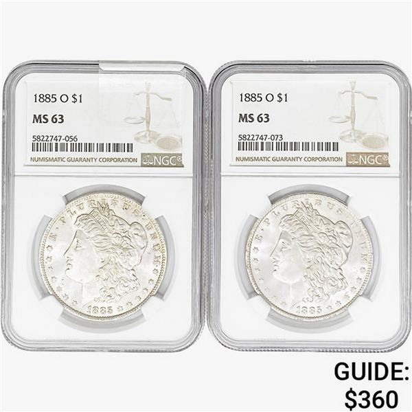 1885-O [2] Morgan Silver Dollar NGC MS63