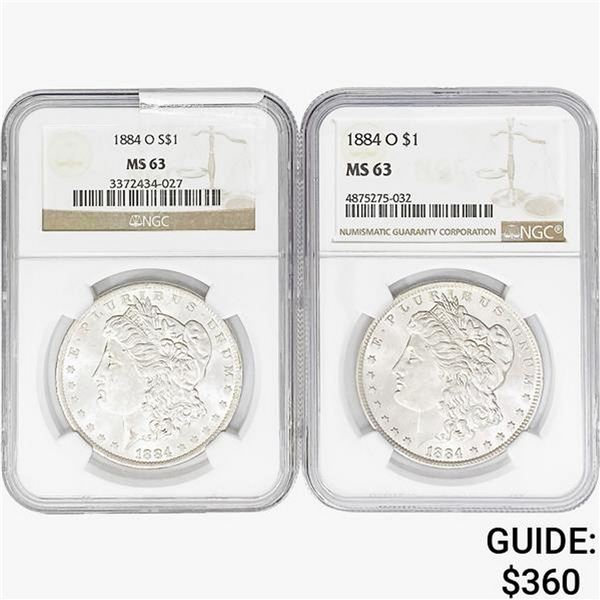 1884-O [2] Morgan Silver Dollar NGC MS63