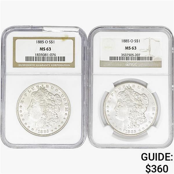 1885-O [2] Morgan Silver Dollar NGC MS63