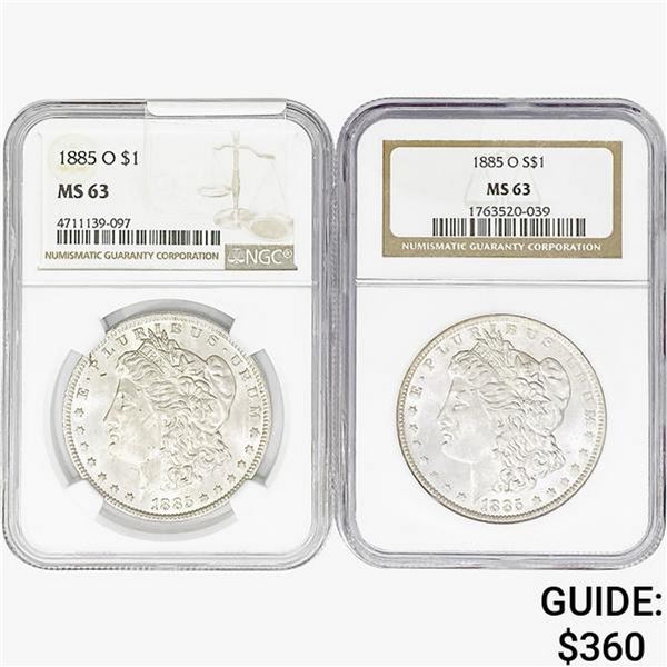 1885-O [2] Morgan Silver Dollar NGC MS63