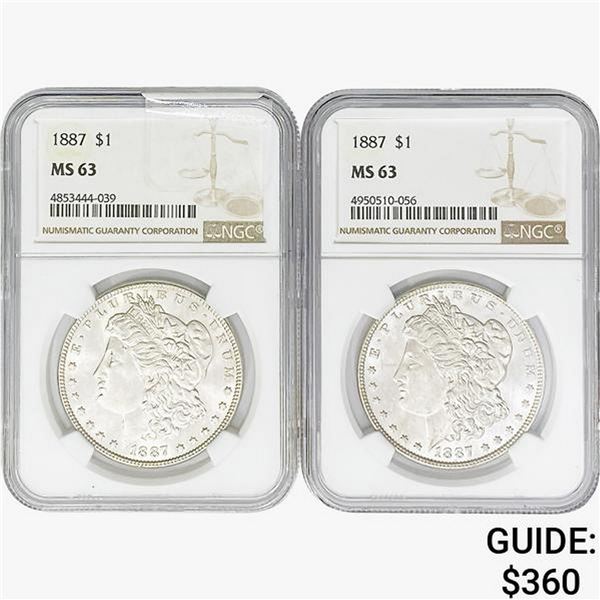 1887 [2] Morgan Silver Dollar NGC MS63