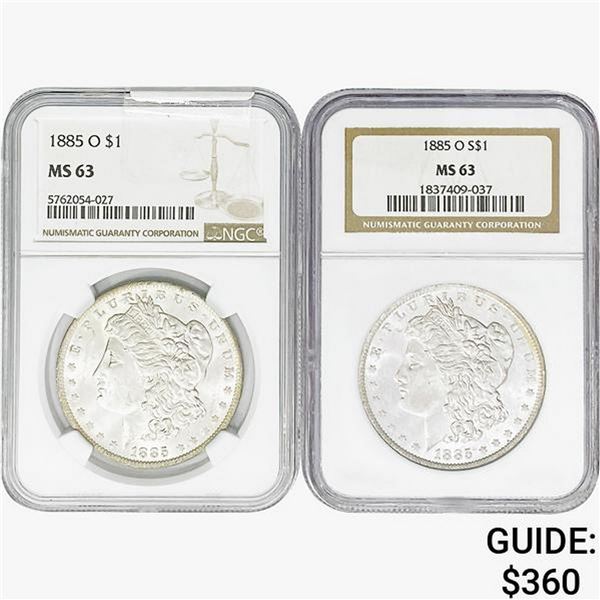 1885-O [2] Morgan Silver Dollar NGC MS63