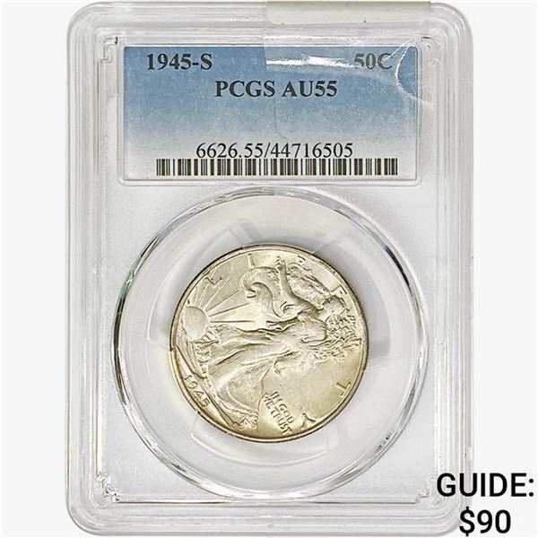 1945-S Walking Liberty Half Dollar PCGS AU55