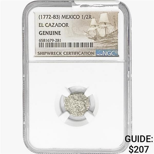 1772-83 1/2 Reale SILV. Mexico El Cazador NGC Genu