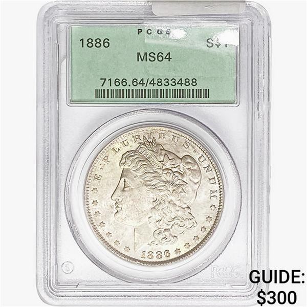 1886 Morgan Silver Dollar PCGS MS64