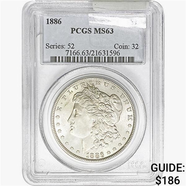 1886 Morgan Silver Dollar PCGS MS63