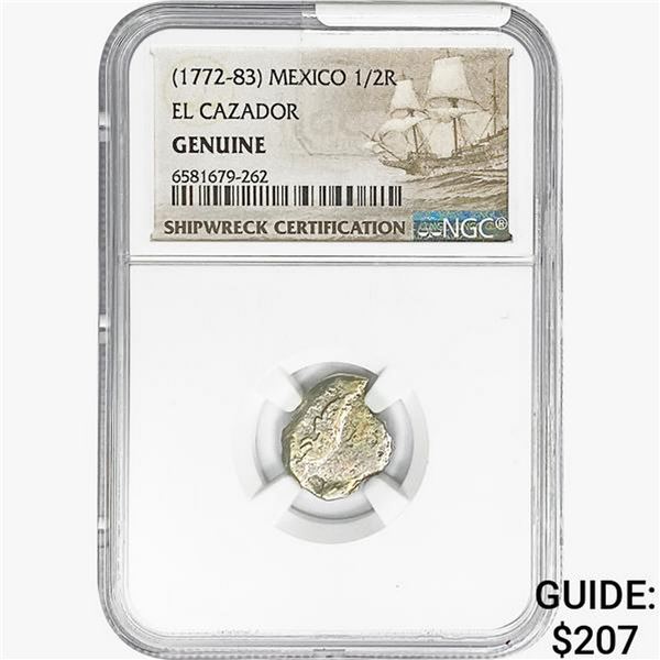 1772-83 1/2 Reale SILV. Mexico El Cazador NGC Genu