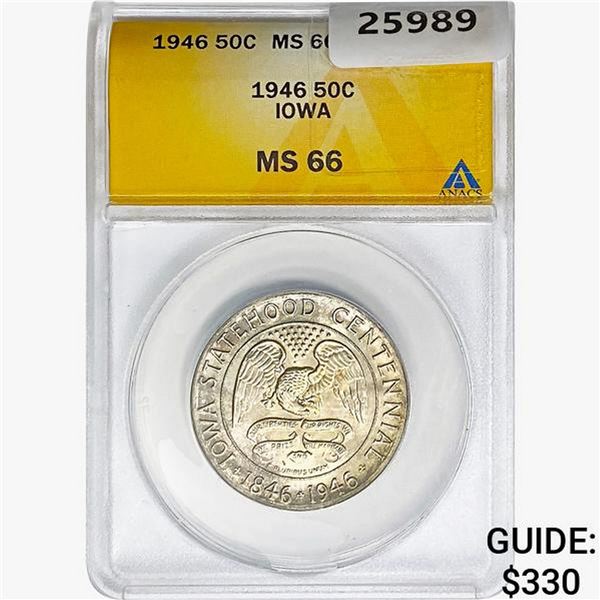 1946 Iowa Half Dollar ANACS MS66