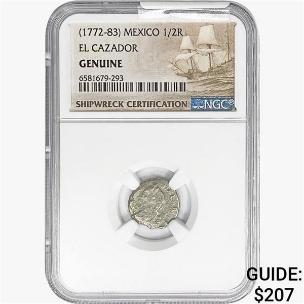 1772-83 1/2 Reale SILV. Mexico El Cazador NGC Genu