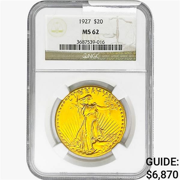 1927 $20 Gold Double Eagle NGC MS62
