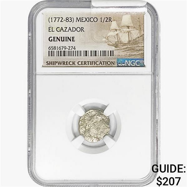 1772-83 1/2Reale SILV Mexico El Cazador NGC Genuin