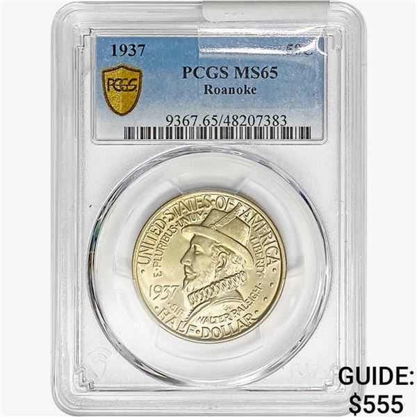 1937 Roanoke Half Dollar PCGS MS65