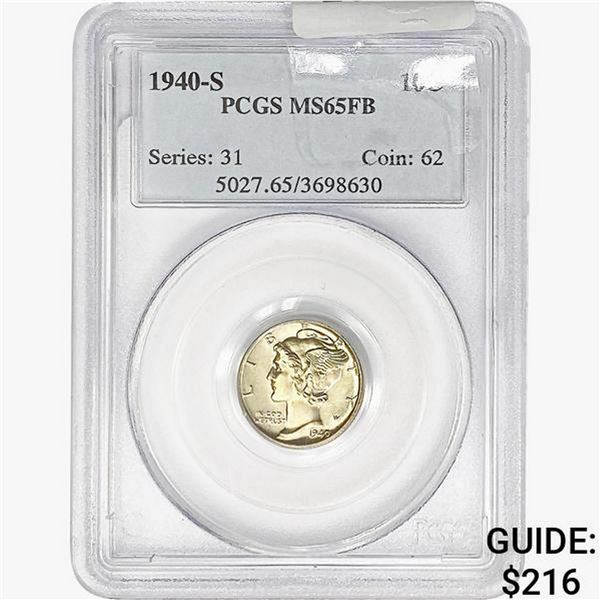 1940-S Mercury Silver Dime PCGS MS65 FB