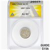 Image 1 : 1867 Nickel Three Cent ANACS AU50