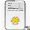 Image 1 : 1929 $2.50 Gold Quarter Eagle NGC MS63