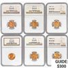 Image 1 : [6] US Wheat Cents NGC MS66 RD [1856, 1856-D, 1957