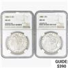 Image 1 : [2] Morgan Silver Dollars NGC MS63 [1884-O, 1886]