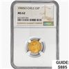 Image 1 : 1900SO Chile 5 Pesos .0883oz. Gold NGC MS62