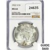 Image 1 : 1922 Silver Peace Dollar NGC MS64