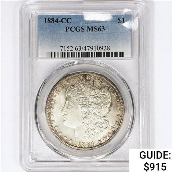 1884-CC Morgan Silver Dollar PCGS MS63