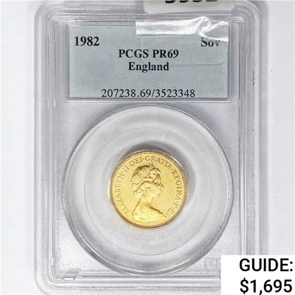 1982 England Sovereign .1176oz. Gold PCGS PR69