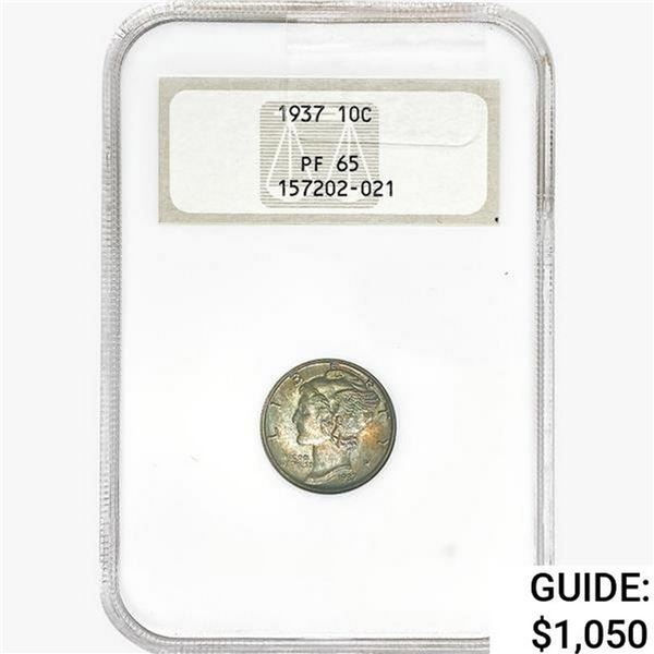1937 Mercury Silver Dime NGC PF65