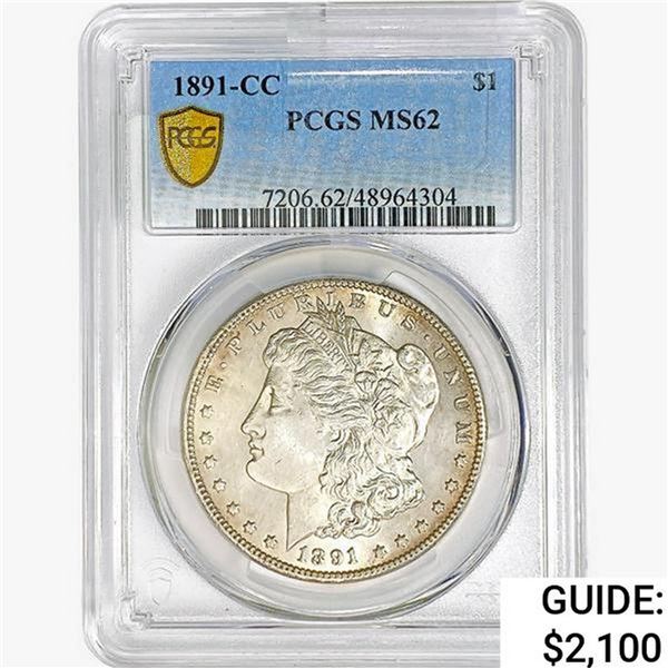 1891-CC Morgan Silver Dollar PCGS MS62