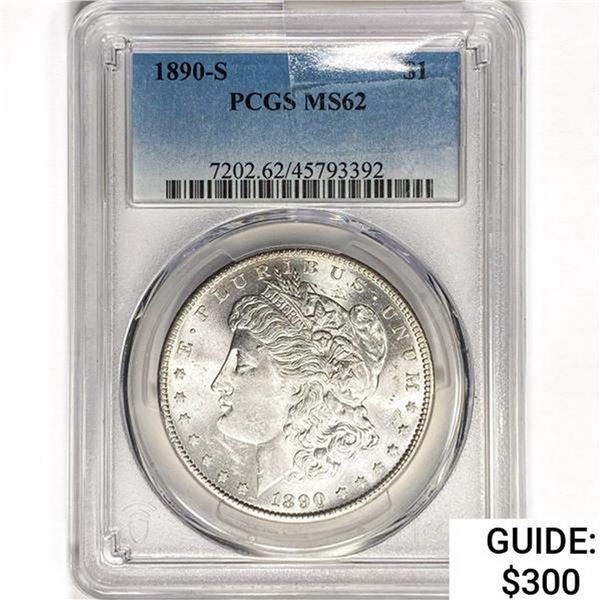 1890-S Morgan Silver Dollar PCGS MS62