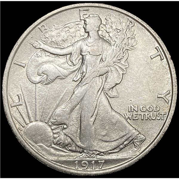 1917-S Walking Liberty Half Dollar NEARLY UNCIRCUL