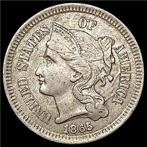 1865 Nickel Three Cent CLOSELY UNCIRCULATED
