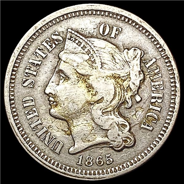 1865 Nickel Three Cent LIGHTLY CIRCULATED