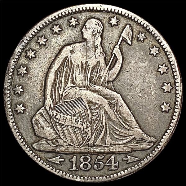 1854-O Arrows Seated Liberty Half Dollar NEARLY UN