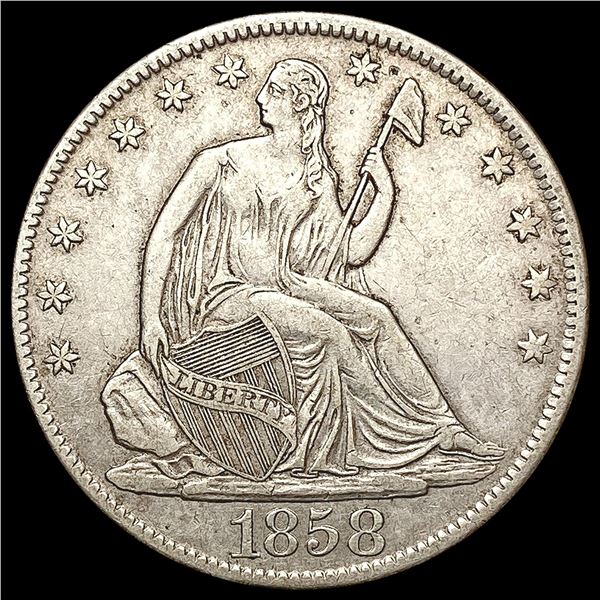 1858-O Seated Liberty Half Dollar NEARLY UNCIRCULA