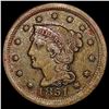 Image 1 : 1851 Braided Hair Large Cent CLOSELY UNCIRCULATED
