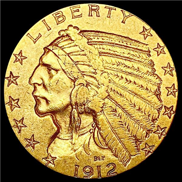 1912 $5 Gold Half Eagle CLOSELY UNCIRCULATED