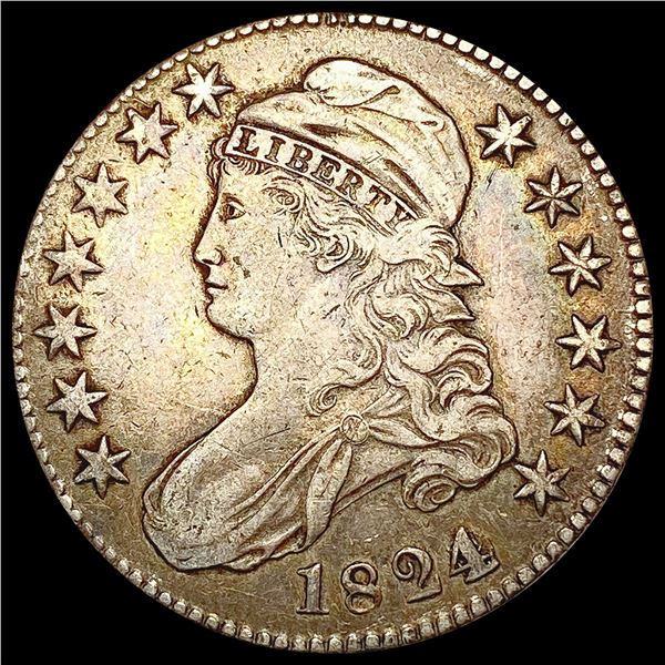 1824 Capped Bust Half Dollar NEARLY UNCIRCULATED