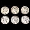 Image 1 : 1937-1941 FSB Varied Date Mercury Dimes [6 Coins]