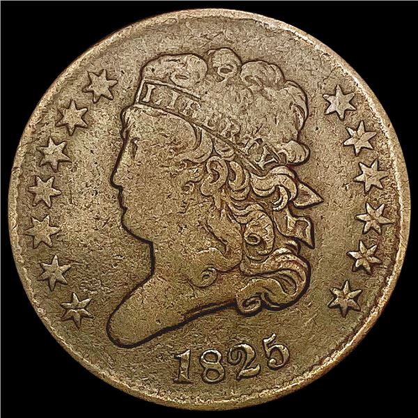 1825 Classic Head Half Cent NEARLY UNCIRCULATED