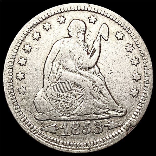 1853 Seated Liberty Quarter LIGHTLY CIRCULATED