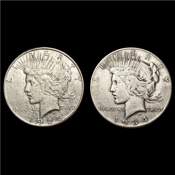 (2) Silver Peace Dollars HIGH GRADE